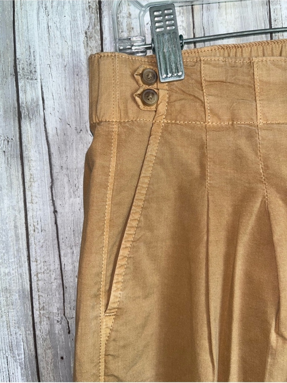American Eagle Poplin Pull On Wide Leg Pants Camel Lyocell Blend Size 0 NWT - Picture 5 of 6